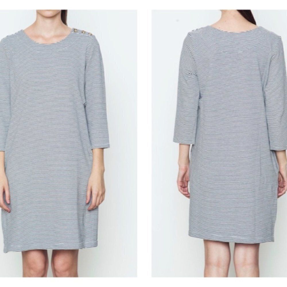 Mo:vint size Large Black & White Striped Shirt Dress